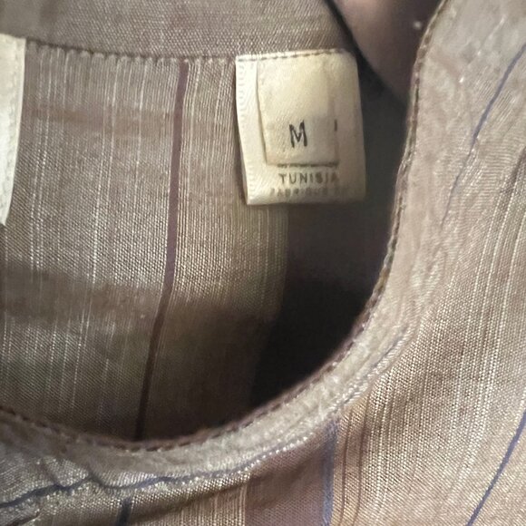 Armani Collezioni Men's Mandarin Collar Striped Long Sleeve Shirt - Size M - Picture 10 of 11